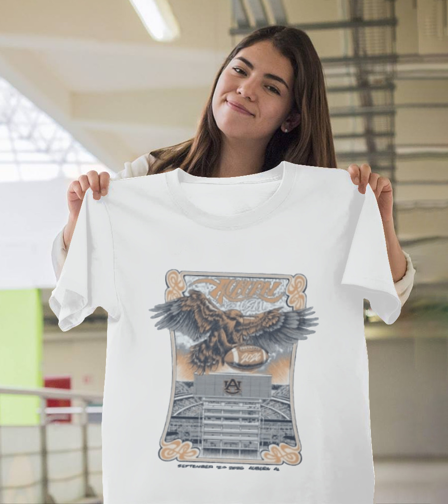 Auburn Tigers Vs USM Golden Eagles 2026 Jordan Hare Stadium Eagle Football T-Shirt