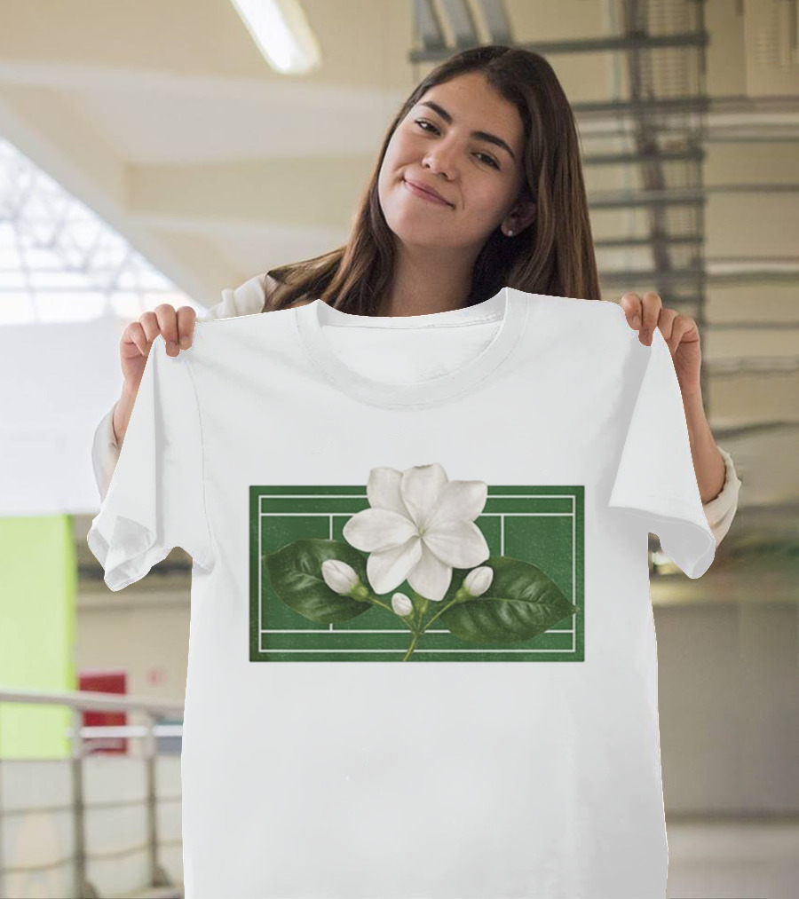 Colors Alex Eala Sampaguita Bloom Tennis 2026 White Flower Green Court T-Shirt