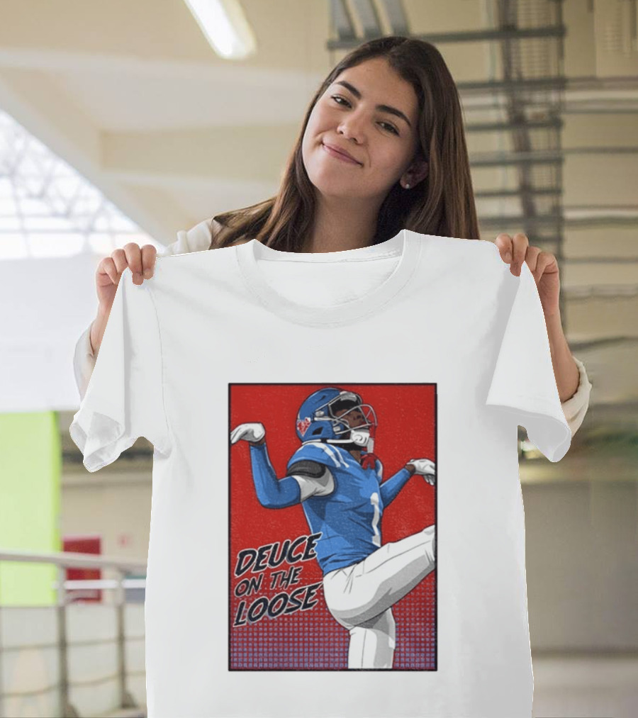 Deuce On The Loose Ole Miss Rebels Football Player Action T-Shirt