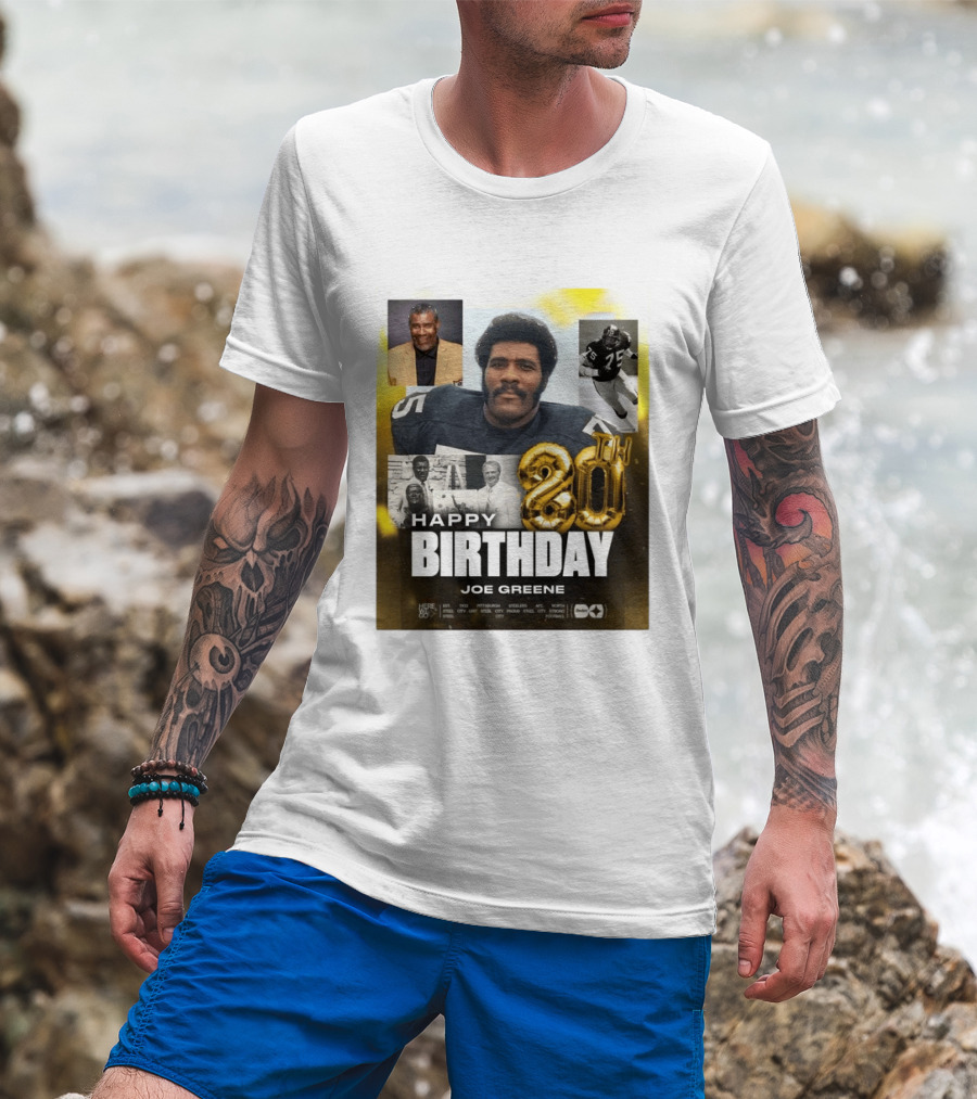 Happy 80th Birthday Joe Greene Pittsburgh Steelers 75 NFL Legend Iconic Moments T-Shirt
