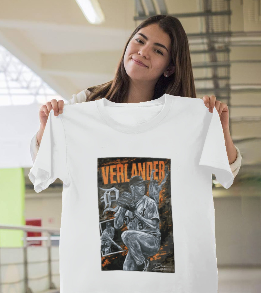 Verlander Detroit Tigers MLB Pitcher 35 Baseball T-Shirt
