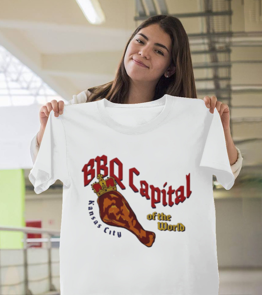 Kansas City BBQ Capital Of The World Leg With Crown T-Shirt