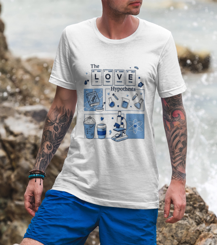 The Love Hypothesis Periodic Table Science Equipment Microscope Biology Book Chemistry T-Shirt