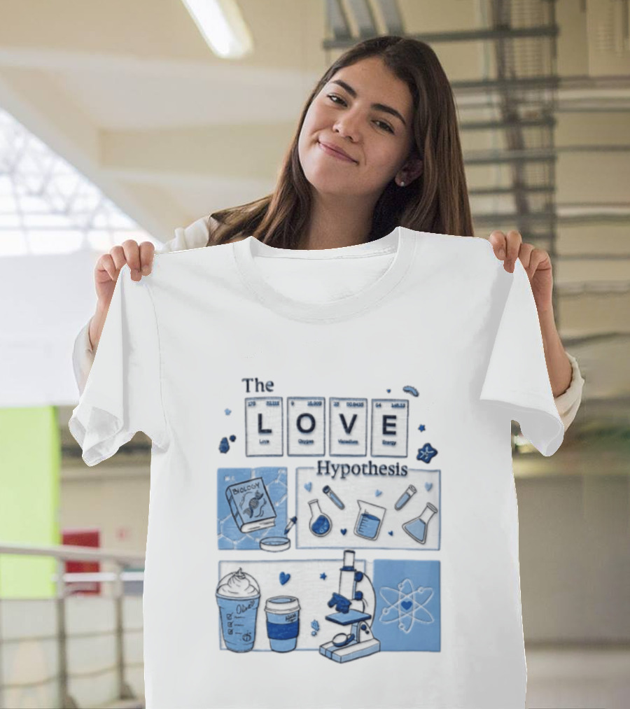 The Love Hypothesis Periodic Table Science Equipment Microscope Biology Book Chemistry T-Shirt