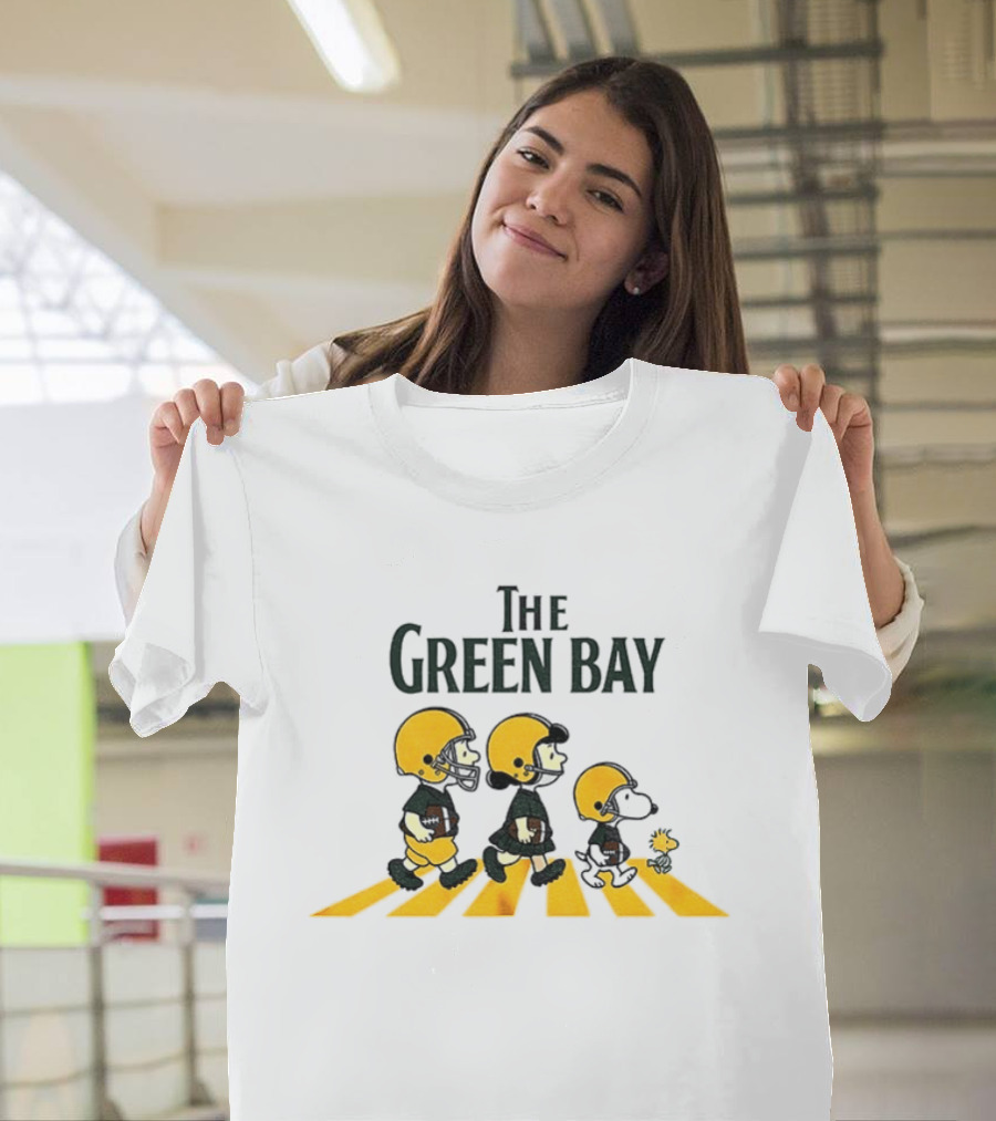 The Green Bay Abbey Road Comic Characters Football Crossing T-Shirt