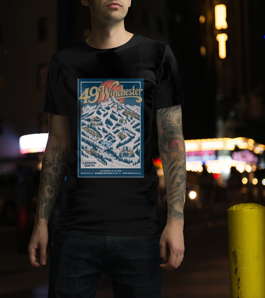 49 Winchester October 8 9 10 2026 Landon Smith Belly Up Aspen Mishawaka Amphitheatre Gothic Theatre Denver T-Shirt