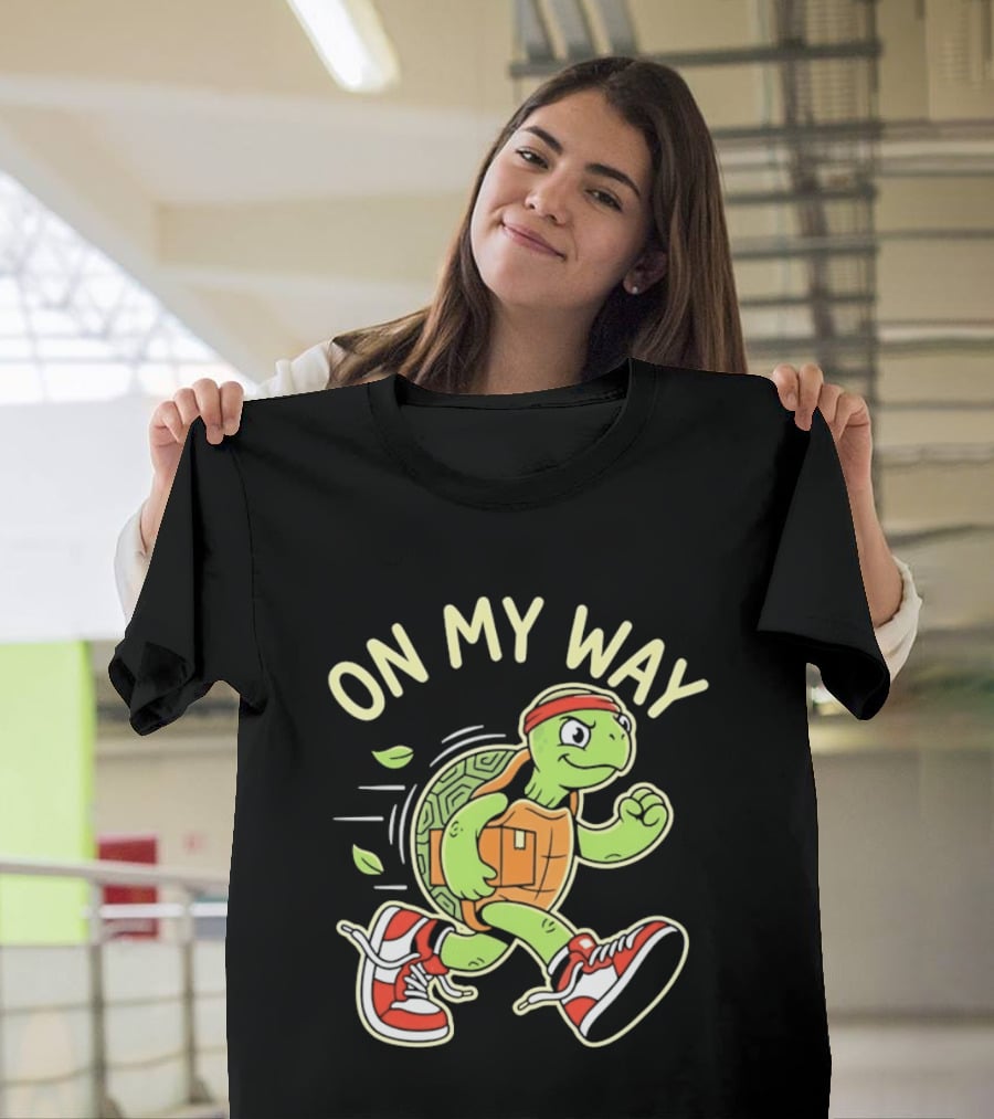 Running Turtle Package Delivery On My Way T-Shirt