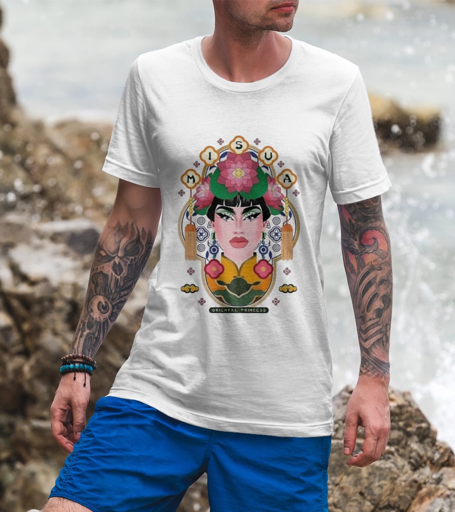 Misua Oriental Princess Asian Lotus Flower T-Shirt