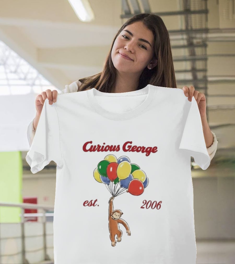 Curious George Est 2006 Balloons Vintage Style Retro Fun T-Shirt