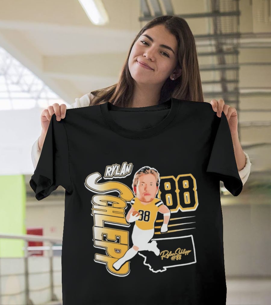 Rylan Schlepp 88 Montana Football Player Caricature T-Shirt