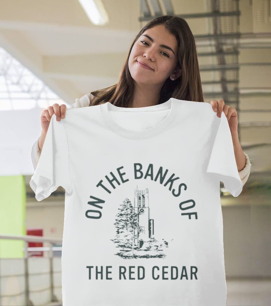 On The Banks Of The Red Cedar Michigan State University Tower T-Shirt