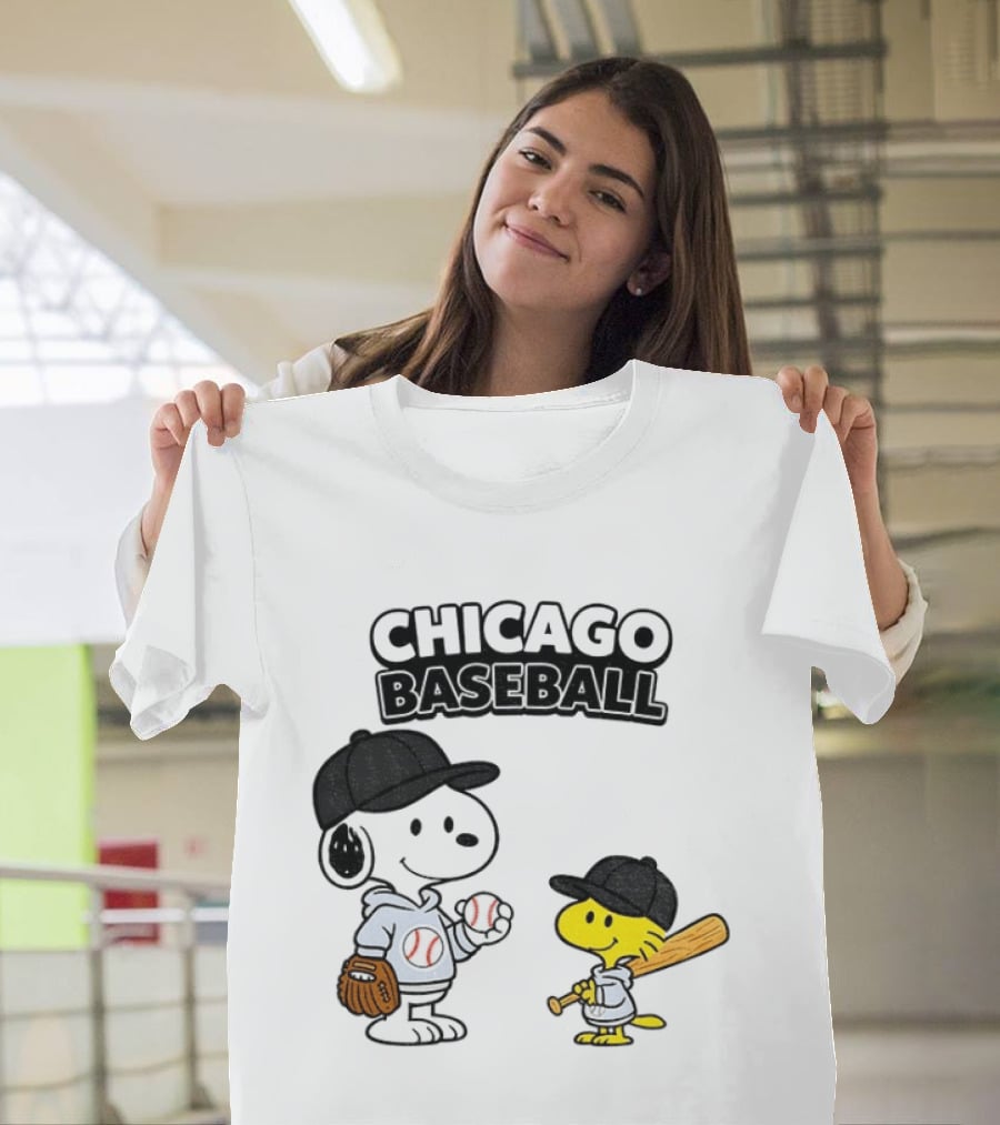 Chicago Baseball Snoopy Woodstock White Sox Peanuts MLB T-Shirt