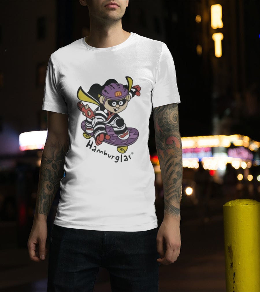 Hamburglar McDonald's Purple Skateboard Helmet T-Shirt