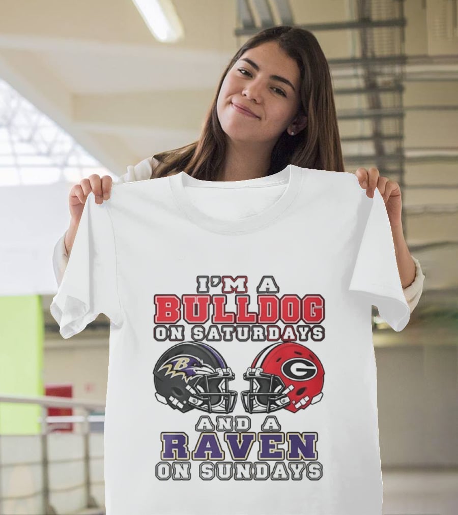 I'm A Bulldog On Saturdays And A Raven On Sundays Sports Team Pride T-Shirt