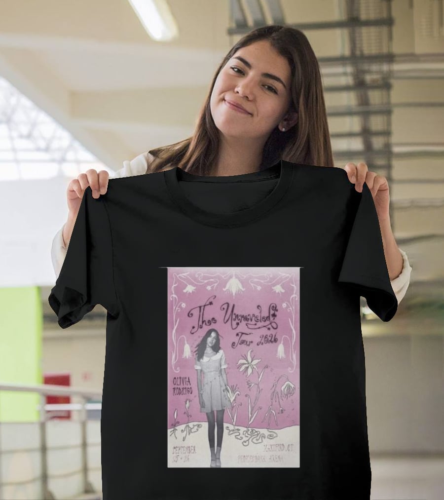 The Unraveled Tour Olivia Rodrigo 2026 Hartford Show September 26 XL Center Floral T-Shirt