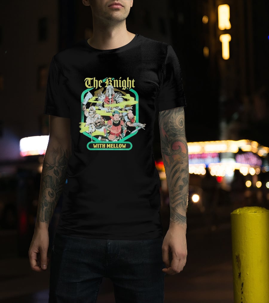 The Knight With Mellow Distressed Fantasy Warrior T-Shirt