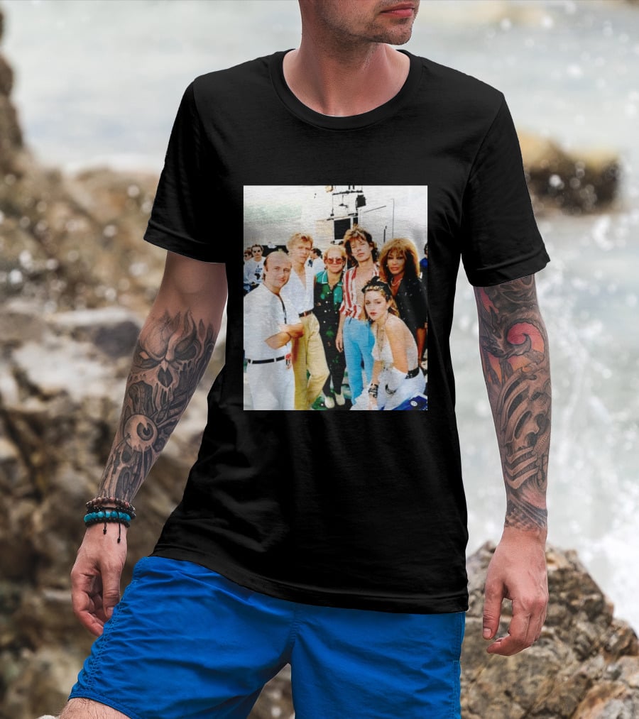 Live Aid Legends Phil Collins Mick Jagger Madonna And Tina Turner T-Shirt
