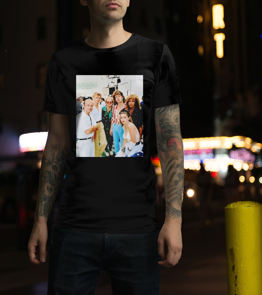 Live Aid Legends Phil Collins Mick Jagger Madonna And Tina Turner T-Shirt