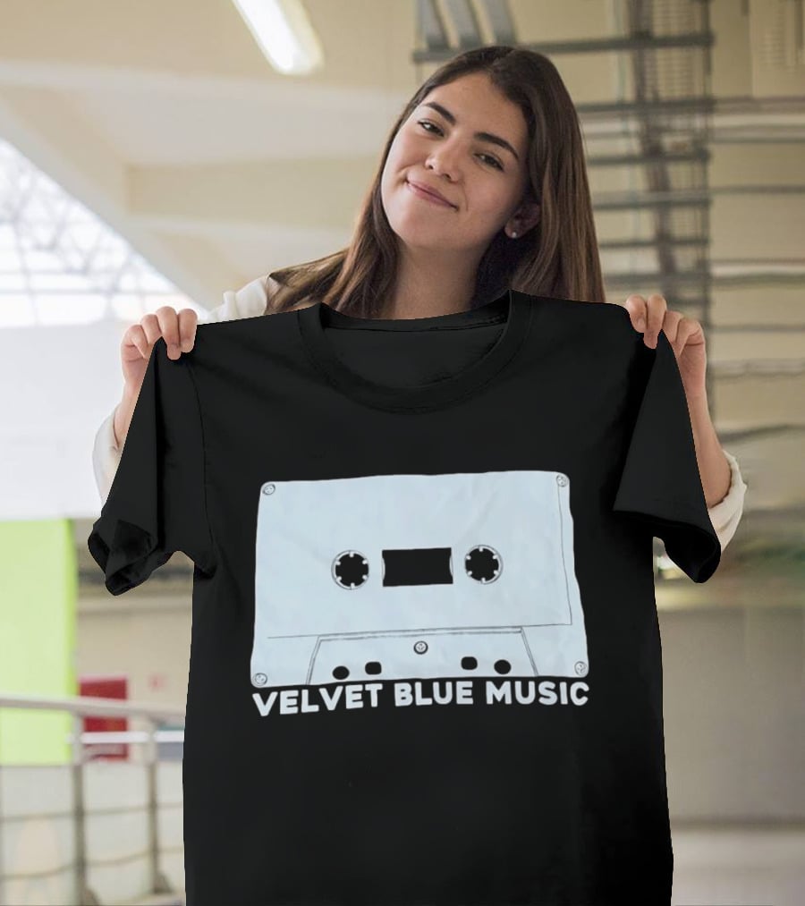 Velvet Blue Music Cassette Tape Indie Record Label Retro Aesthetic T-Shirt