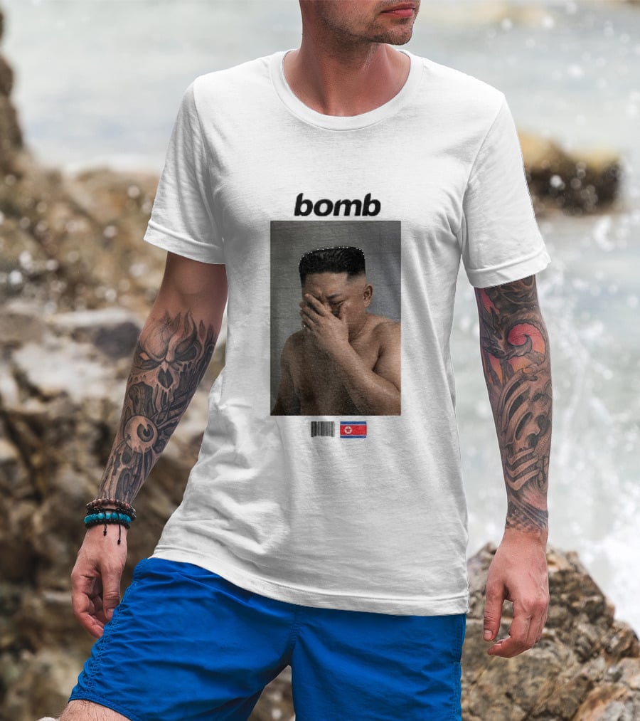 Kim Jong Un Bomb Meme Bathroom North Korea Flag T-Shirt