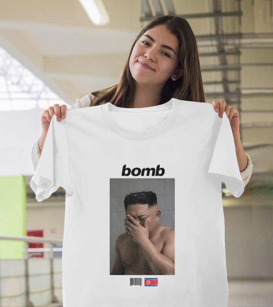 Kim Jong Un Bomb Meme Bathroom North Korea Flag T-Shirt