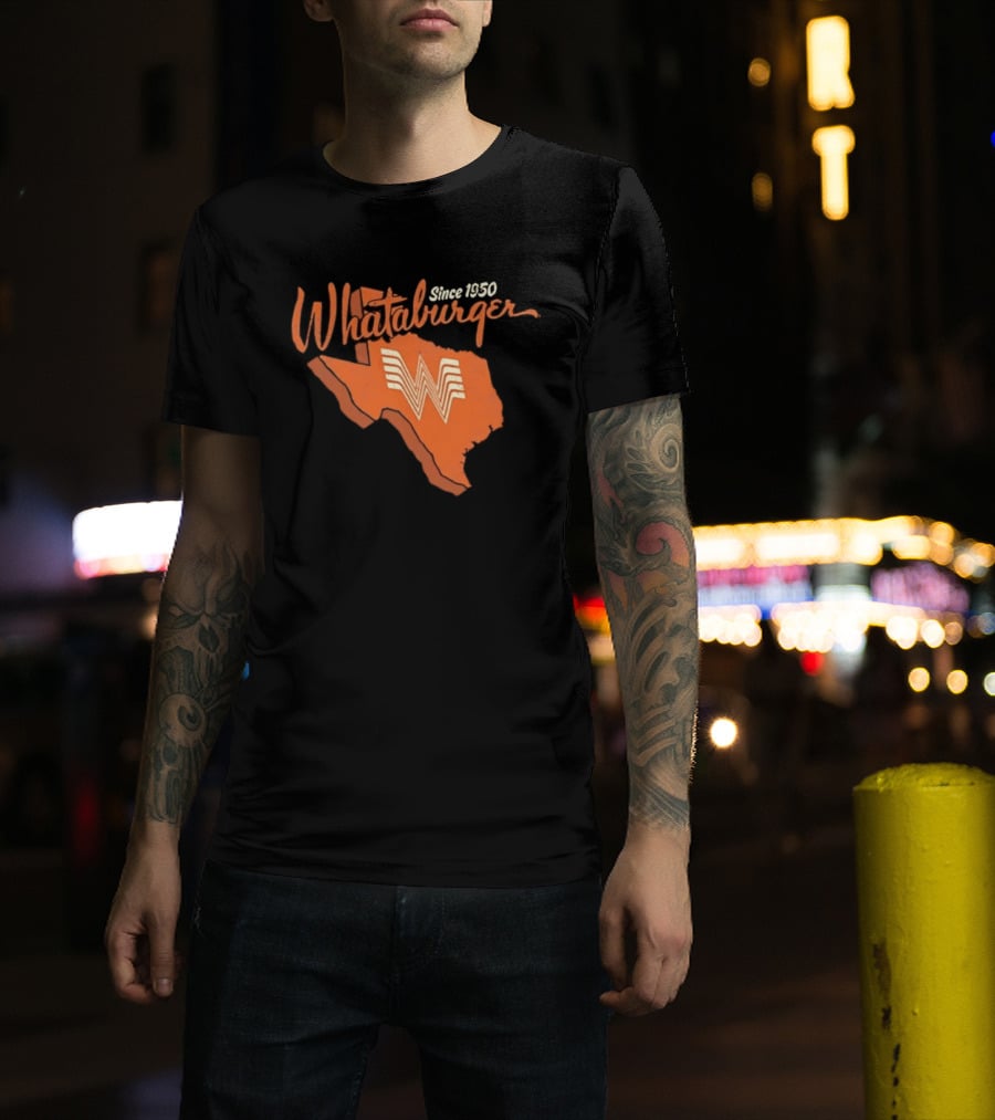 Whataburger Since 1950 Texas State Outline Distressed T-Shirt