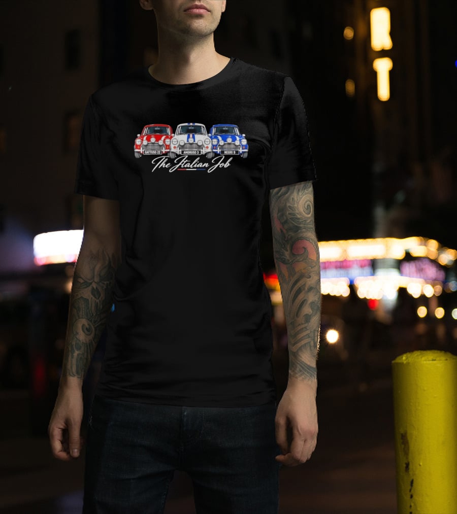 The Italian Job Gattuso 22 Amoruso 3 Negri 9 Mini Cooper Racing T-Shirt
