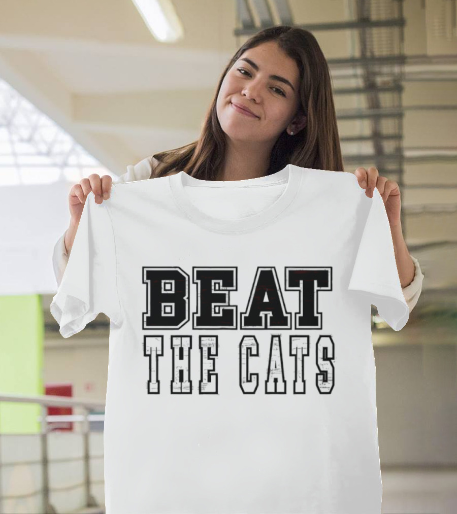 Beat The Cats Distressed Rivalry Sports T-Shirt