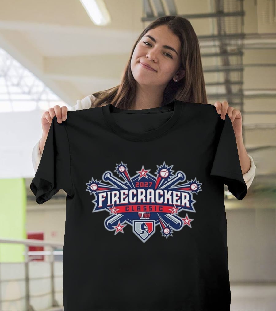 2027 Firecracker Classic Baseball Celebration With Stars And Bats T-Shirt