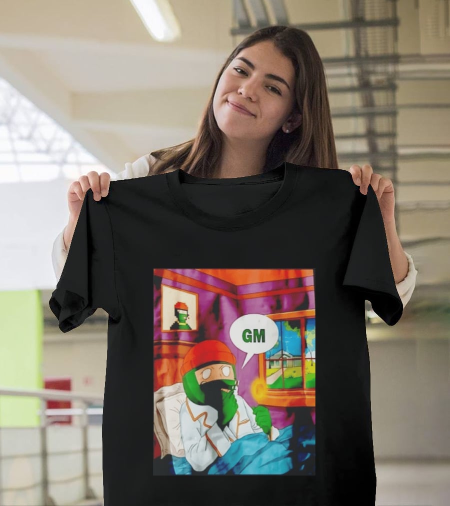 GM Crypto Morning Pepe Bitcoin Meme Blockchain T-Shirt