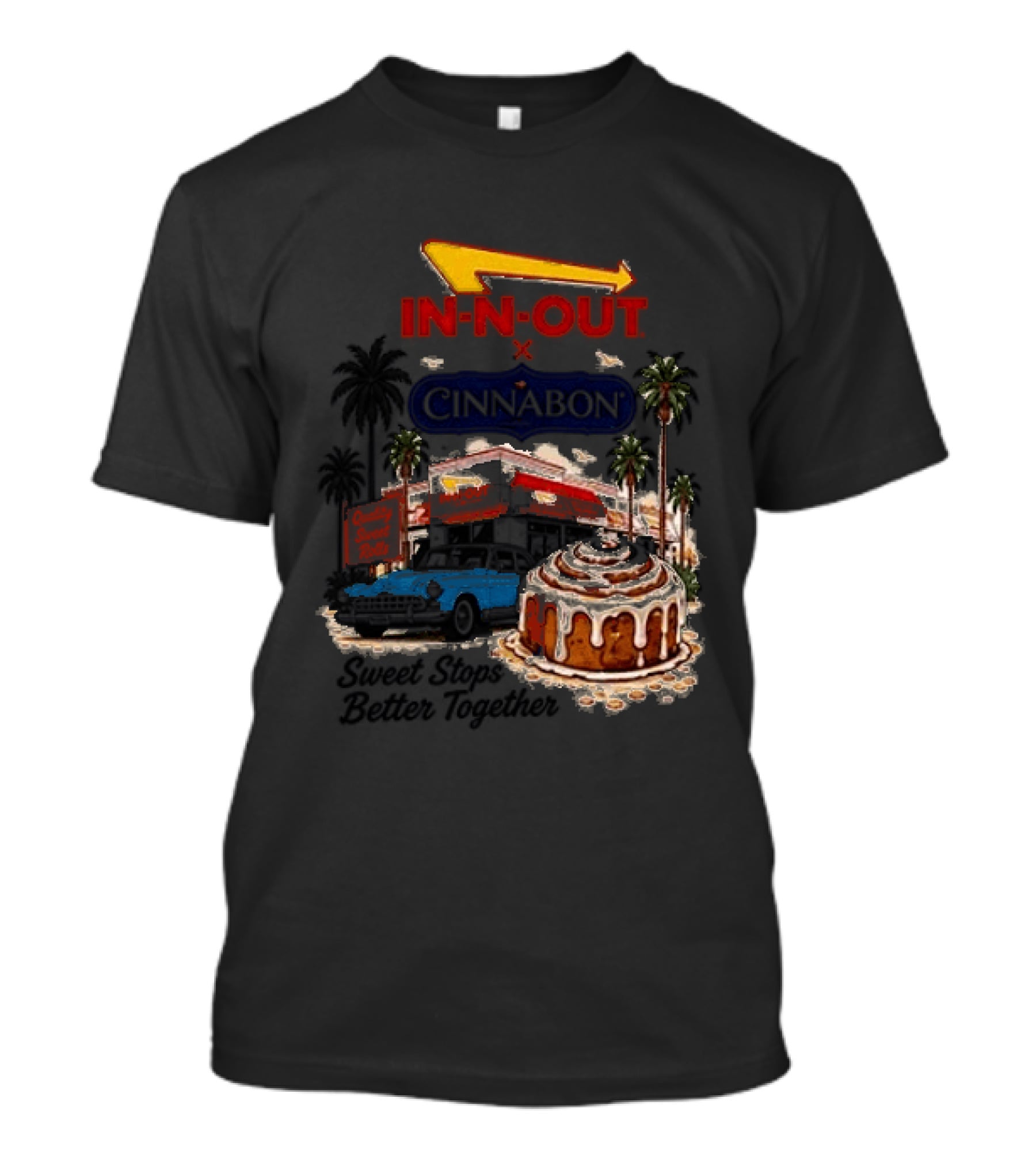 IN N OUT Cinnabon Sweet Stops Better Together Vintage Vibes T-Shirt