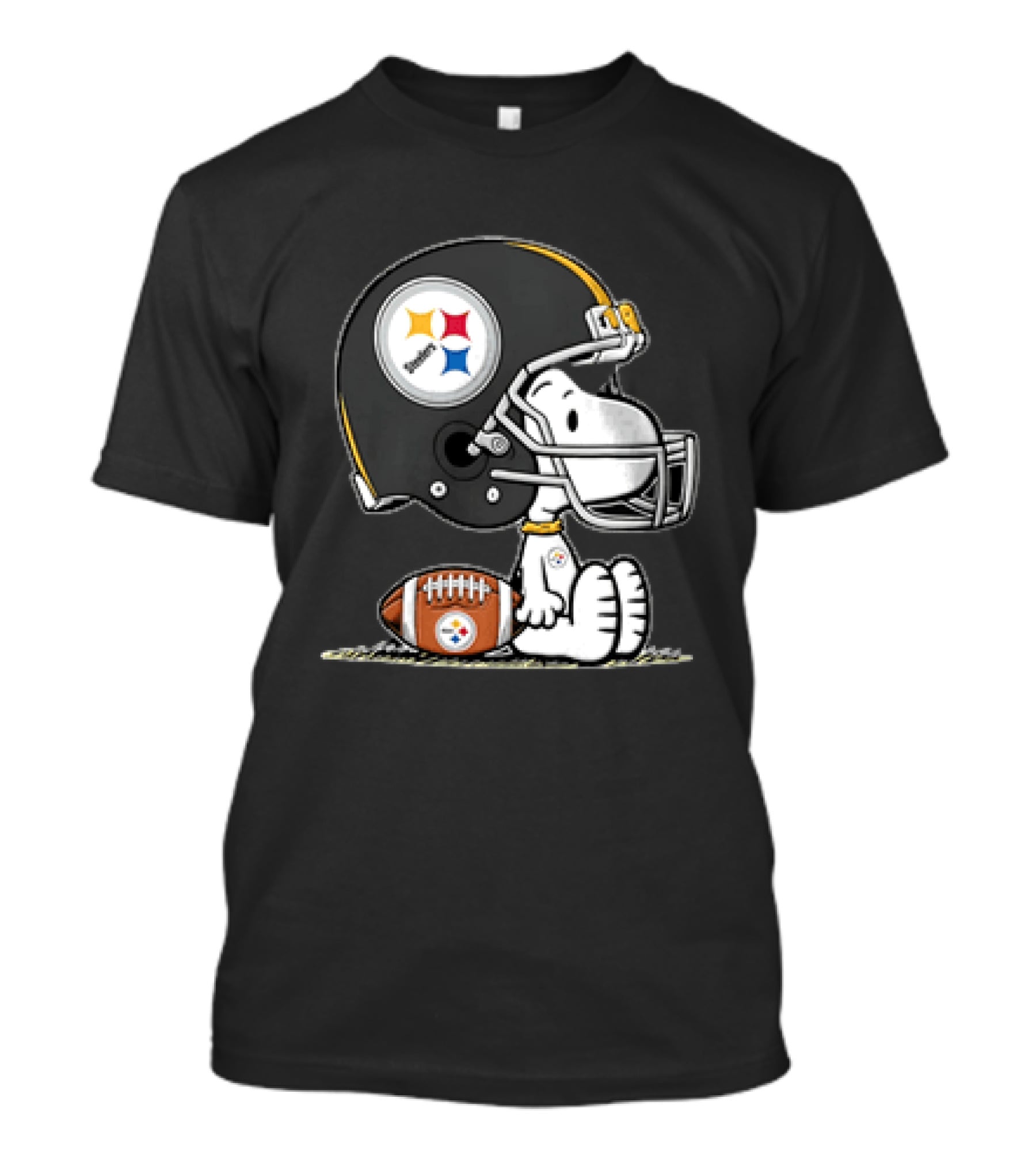 Snoopy Pittsburgh Steelers Cartoon Dog Football Helmet Player T-Shirt