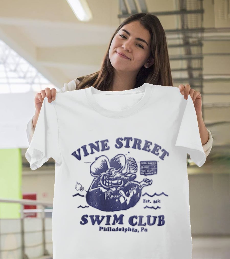 Vine Street Swim Club Philadelphia PA 2021 Rat Floating T-Shirt
