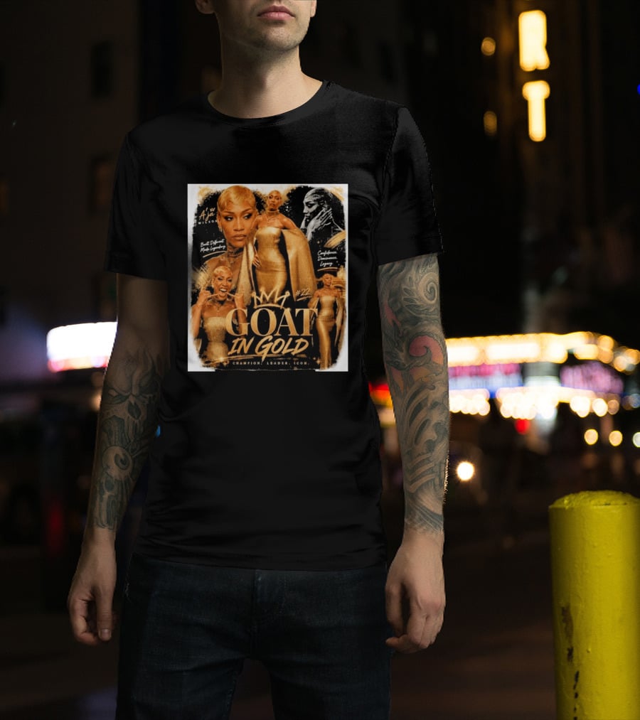 A'ja Wilson GOAT In Gold Confidence Dominance Legacy Champion Leader T-Shirt