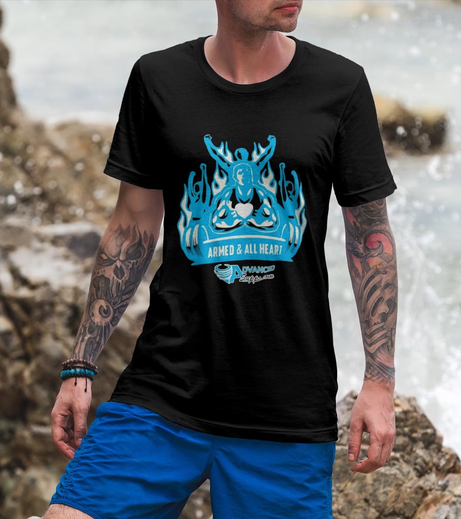 Armed & All Heart Advanced Supps Bodybuilding Fitness Motivation T-Shirt