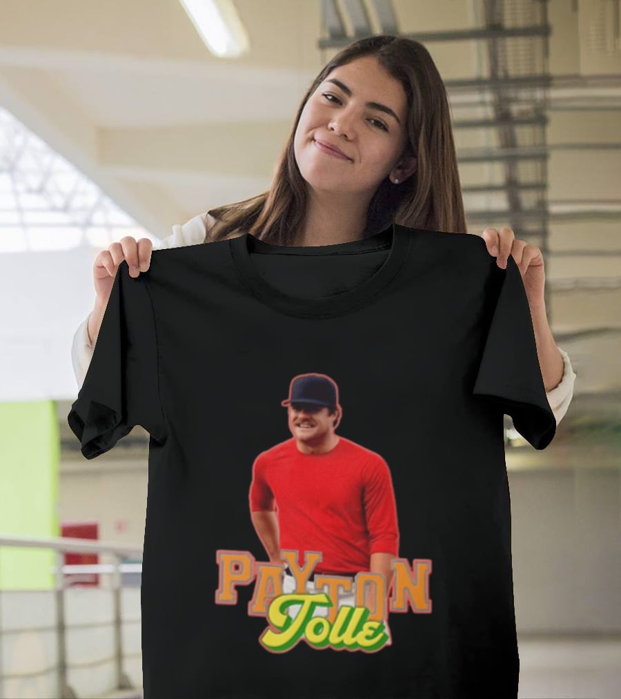 Payton Tolle Smiling Wearing Red With Baseball Cap T-Shirt