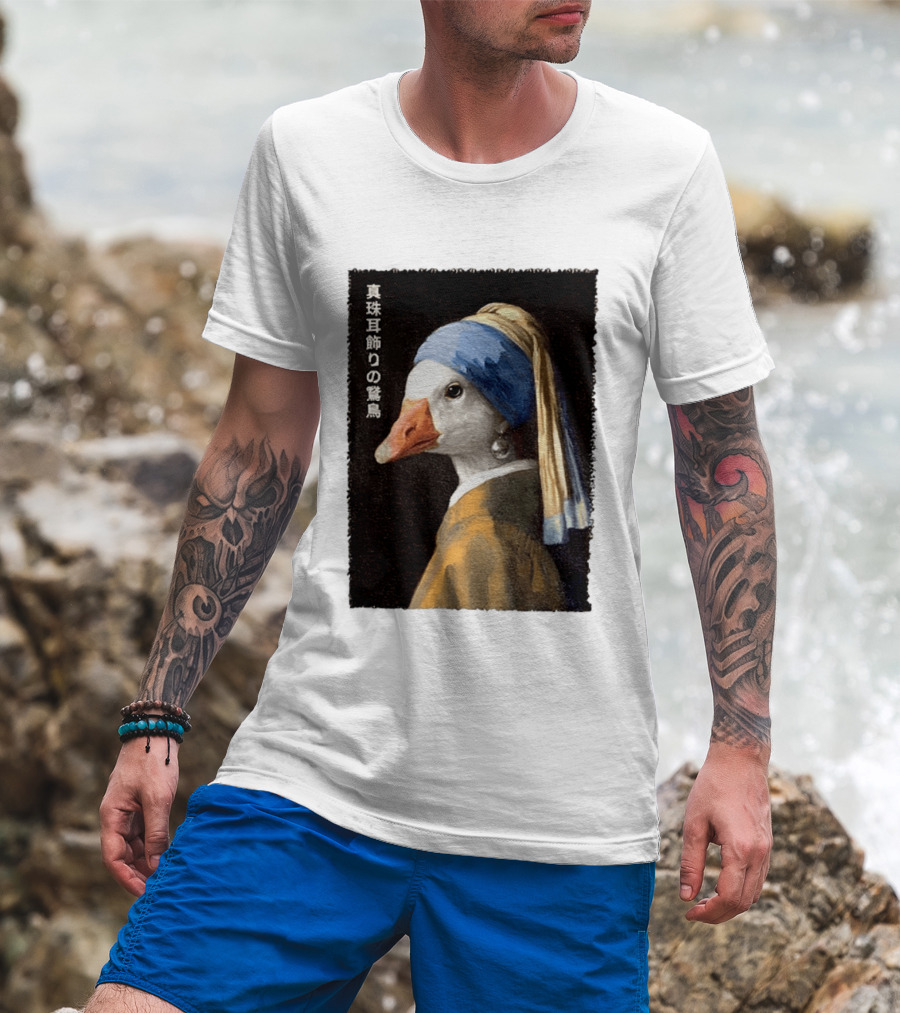Goose With A Pearl Earring Meme Japanese T-Shirt