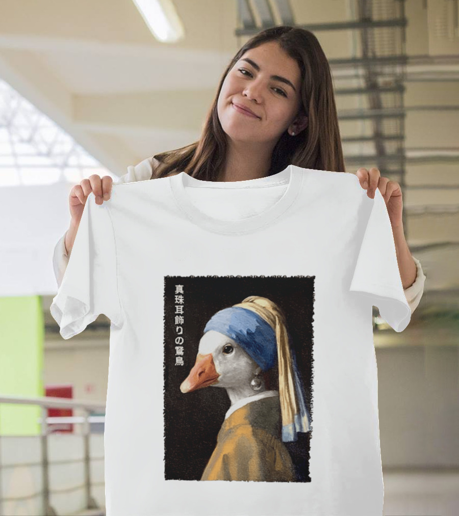Goose With A Pearl Earring Meme Japanese T-Shirt