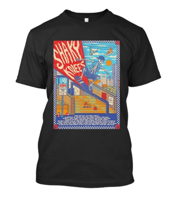 Shaky Knees Music Festival 2026 Atlanta Piedmont Park Lineup Featuring Twenty One Pilots The Strokes Gorillaz T-Shirt