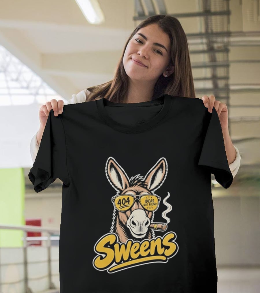 SweenS 404 Ideas Not Found Donkey Cigar Smoking Sunglasses T-Shirt