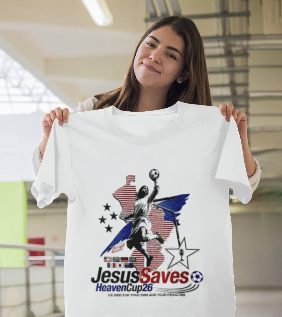 Jesus Saves Heaven Cup 26 Basketball Stars And Stripes T-Shirt