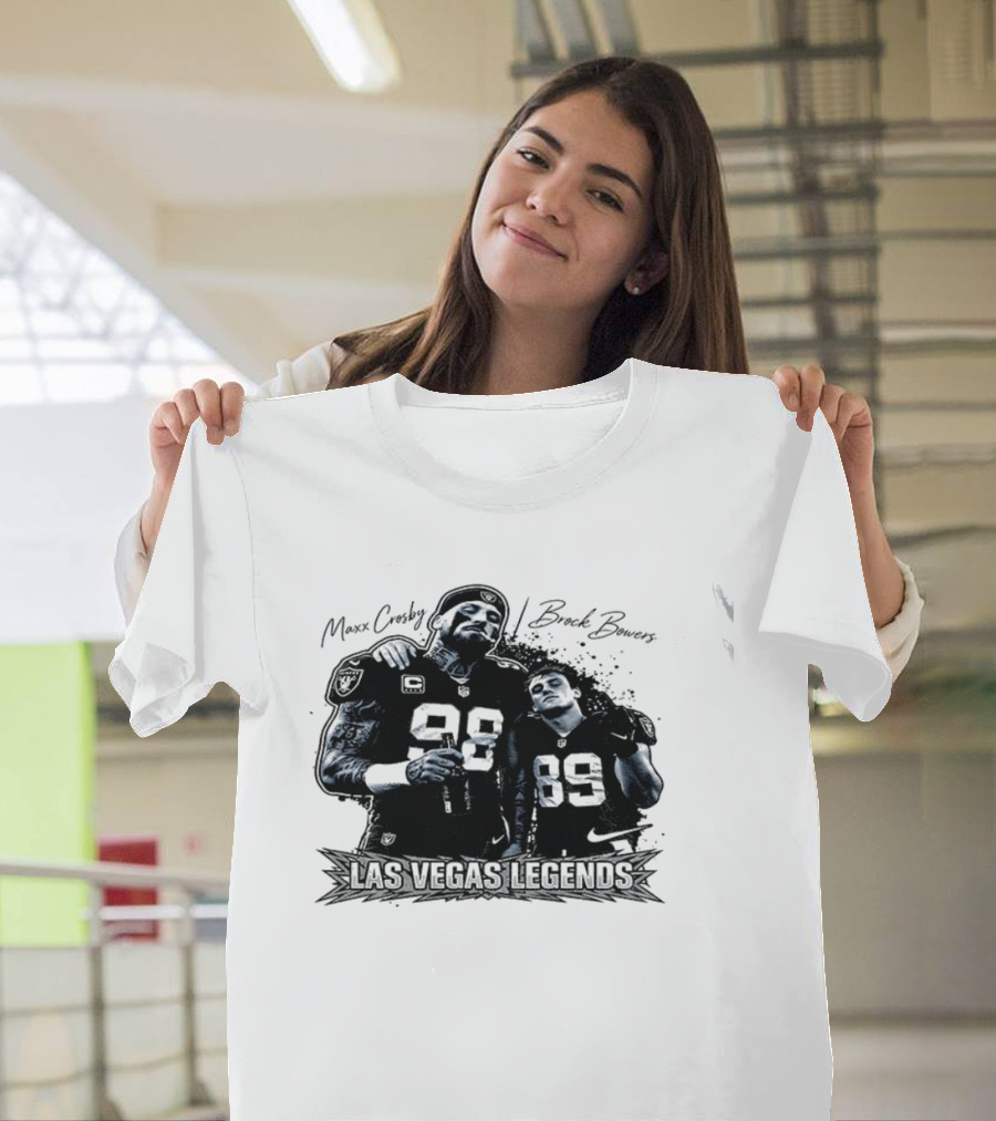 Maxx Crosby Brock Bowers 89 Las Vegas Legends 98 T-Shirt