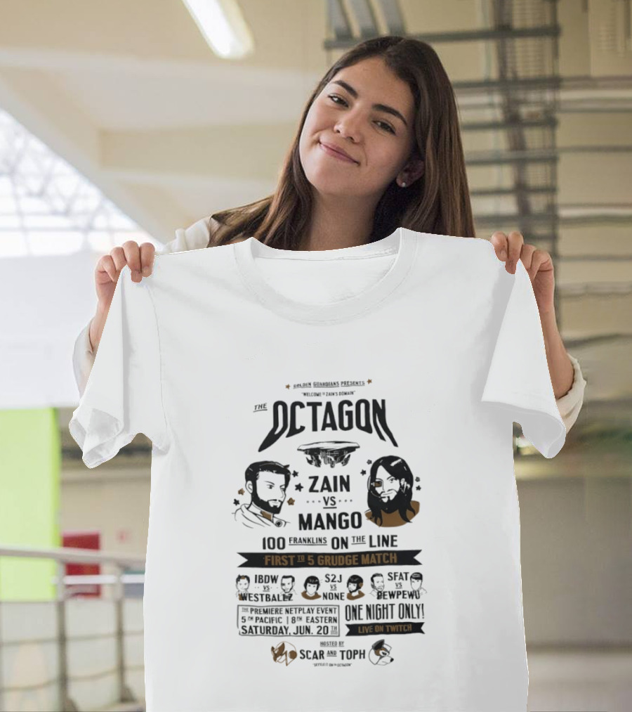 Golden Guardians The Octagon Zain Vs Mango 100 Grudge Match Netplay Event Live On Twitch T-Shirt
