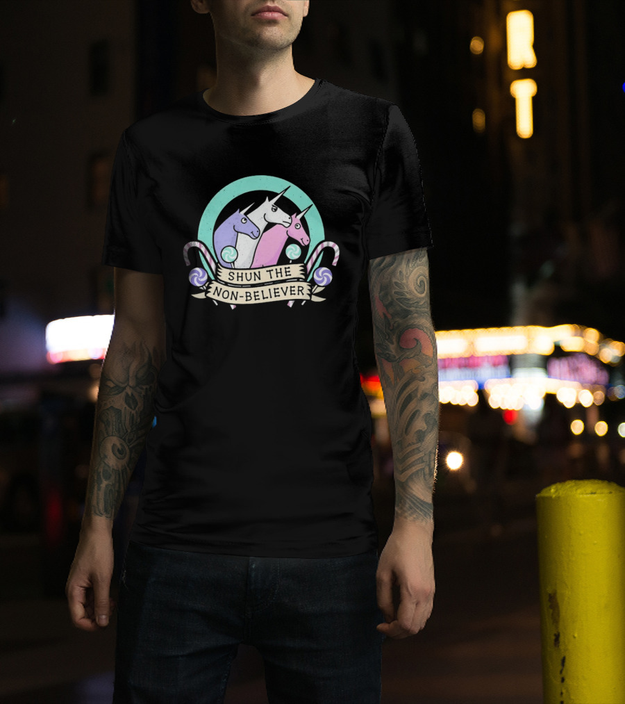 Unicorns Shun The Non Believer Pastel Candy T-Shirt
