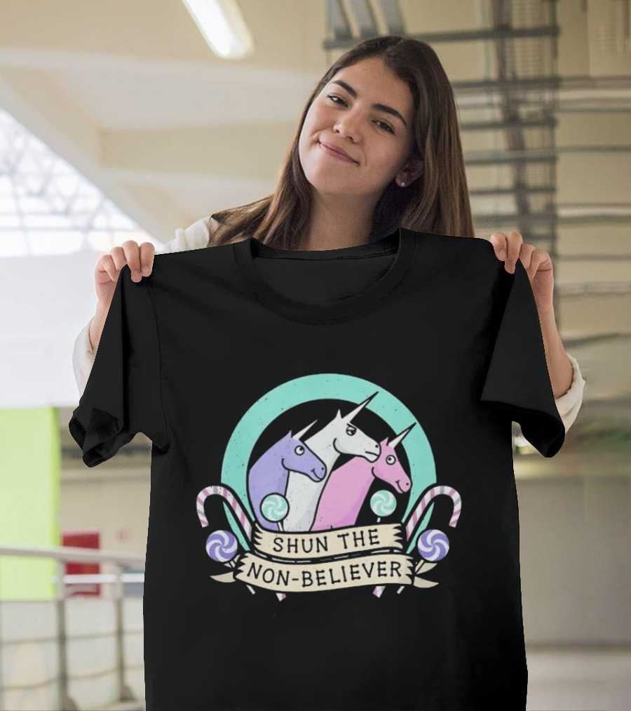 Unicorns Shun The Non Believer Pastel Candy T-Shirt
