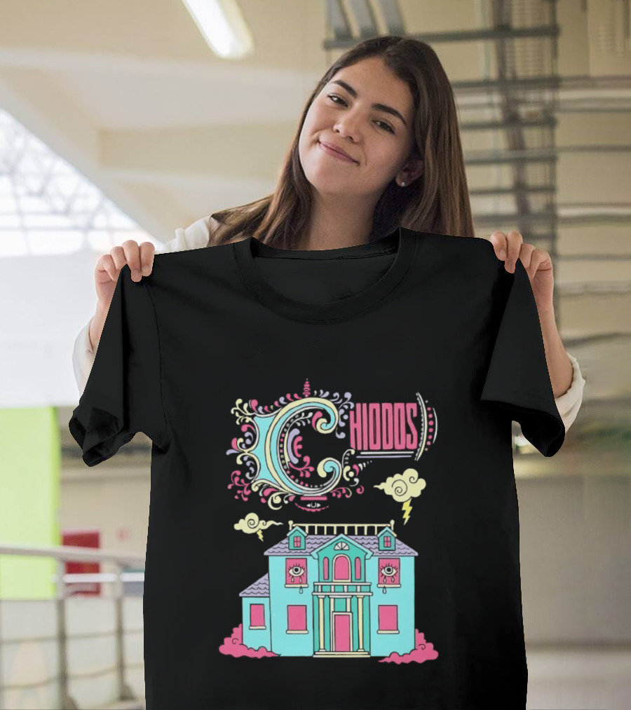 Chiddos House Whimsical Surreal Crying Eyes House Clouds Lightning T-Shirt
