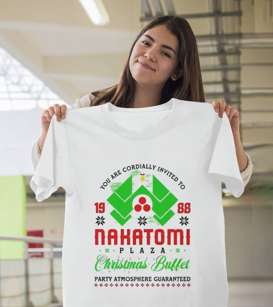 1988 Nakatomi Plaza Christmas Buffet Party Atmosphere Guaranteed Invitation T-Shirt