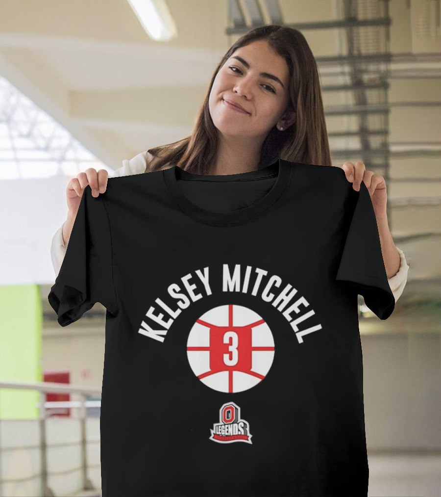 Kelsey Mitchell 3 Ohio State Buckeyes Scarlet And Gray Legends T-Shirt