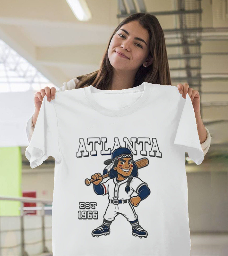 Atlanta Braves Baseball Vintage 1966 With Cartoon Batter T-Shirt