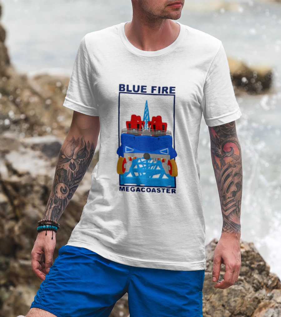 Blue Fire Megacoaster Roller Car T-Shirt
